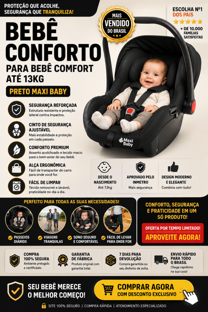 Bebê Conforto Para Bebê Comfort Até 13kg Preto Maxi