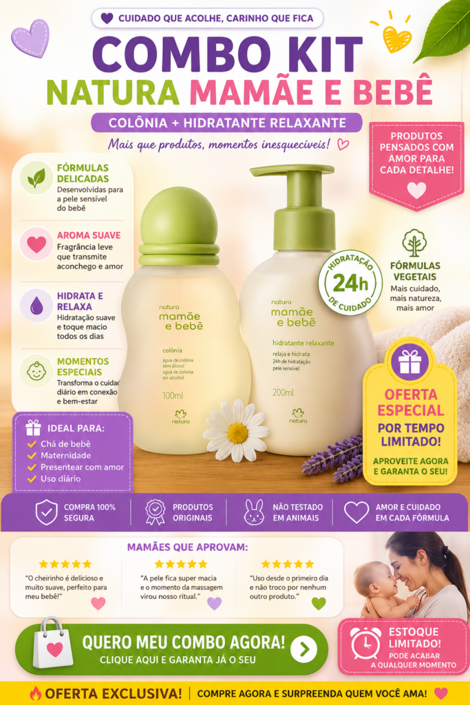 Combo Kit Natura Mamãe e Bebê Colônia + Hidratante