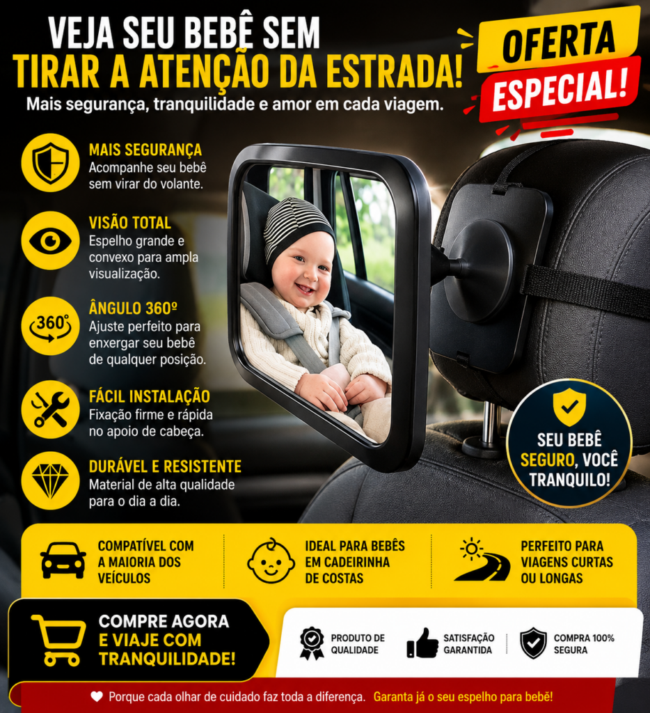 Espelho para Bebê Banco Traseiro