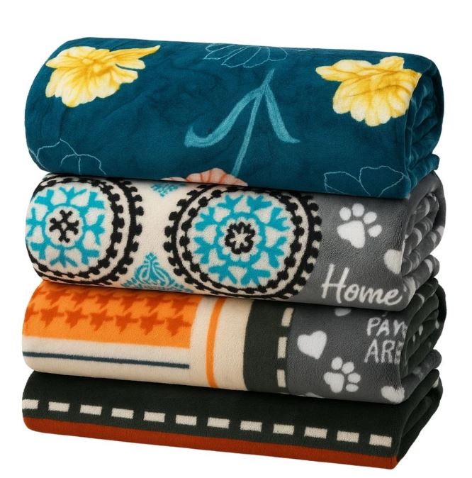 Conjunto Kit 10 Mantas Estampadas e Lisas