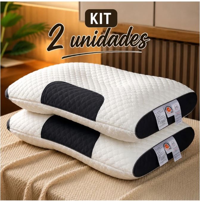 Conjunto Kit 2 Travesseiros Cervicais Ortopédicos