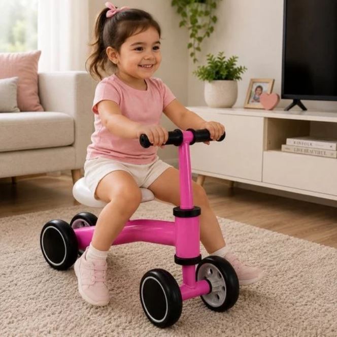 Bicicleta Equilíbrio Infantil Sem Pedal Rosa